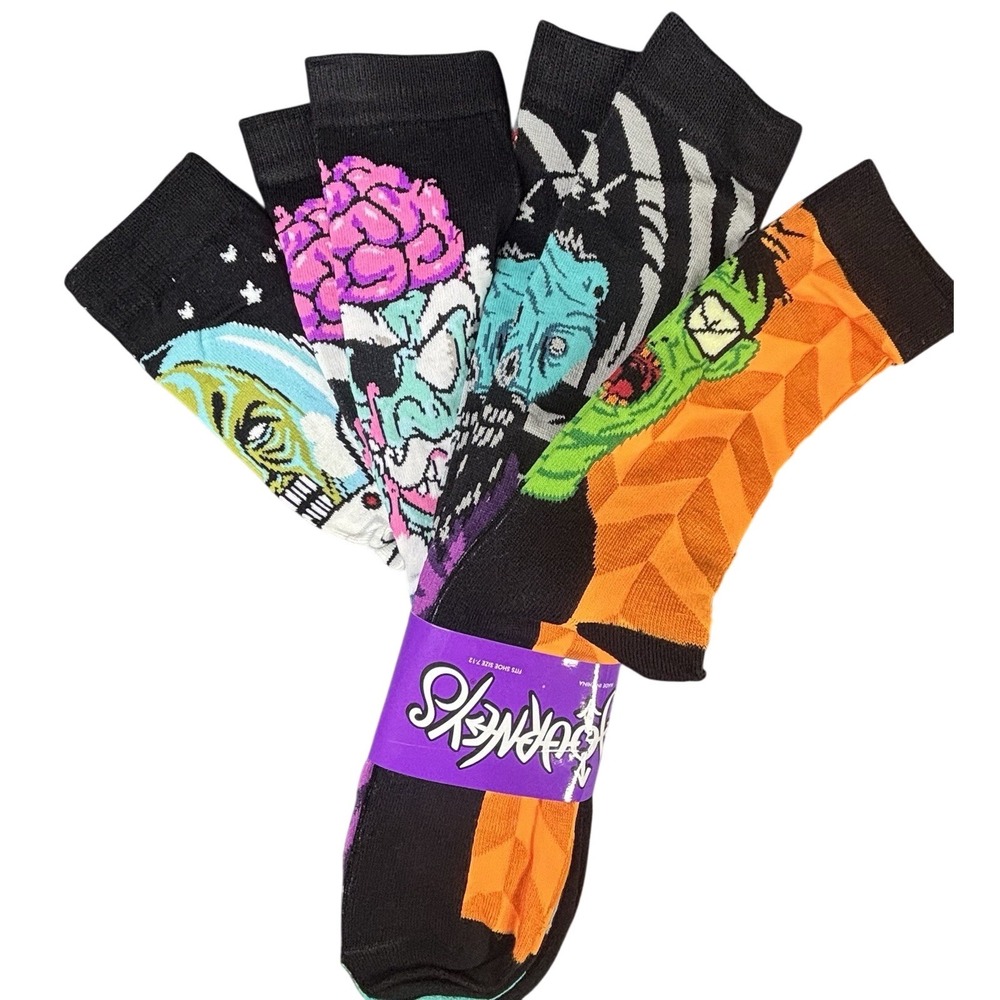Journeys Monster Faces‎ Socks Set Of 5  Shoe 7-12 Socks 10-13